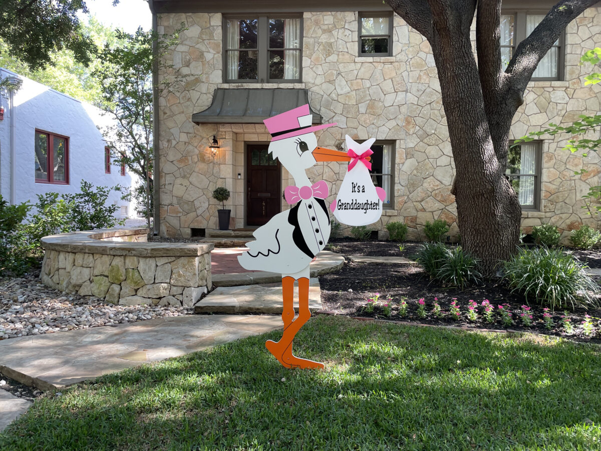 Pink Grandparent Stork with Generic Bundle in City of Florence, Darlington, SC