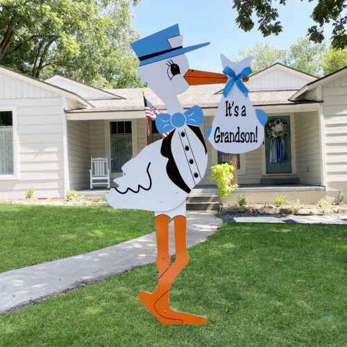 Blue Grandparent Stork with Generic Bundle in City of Florence, Darlington, SC